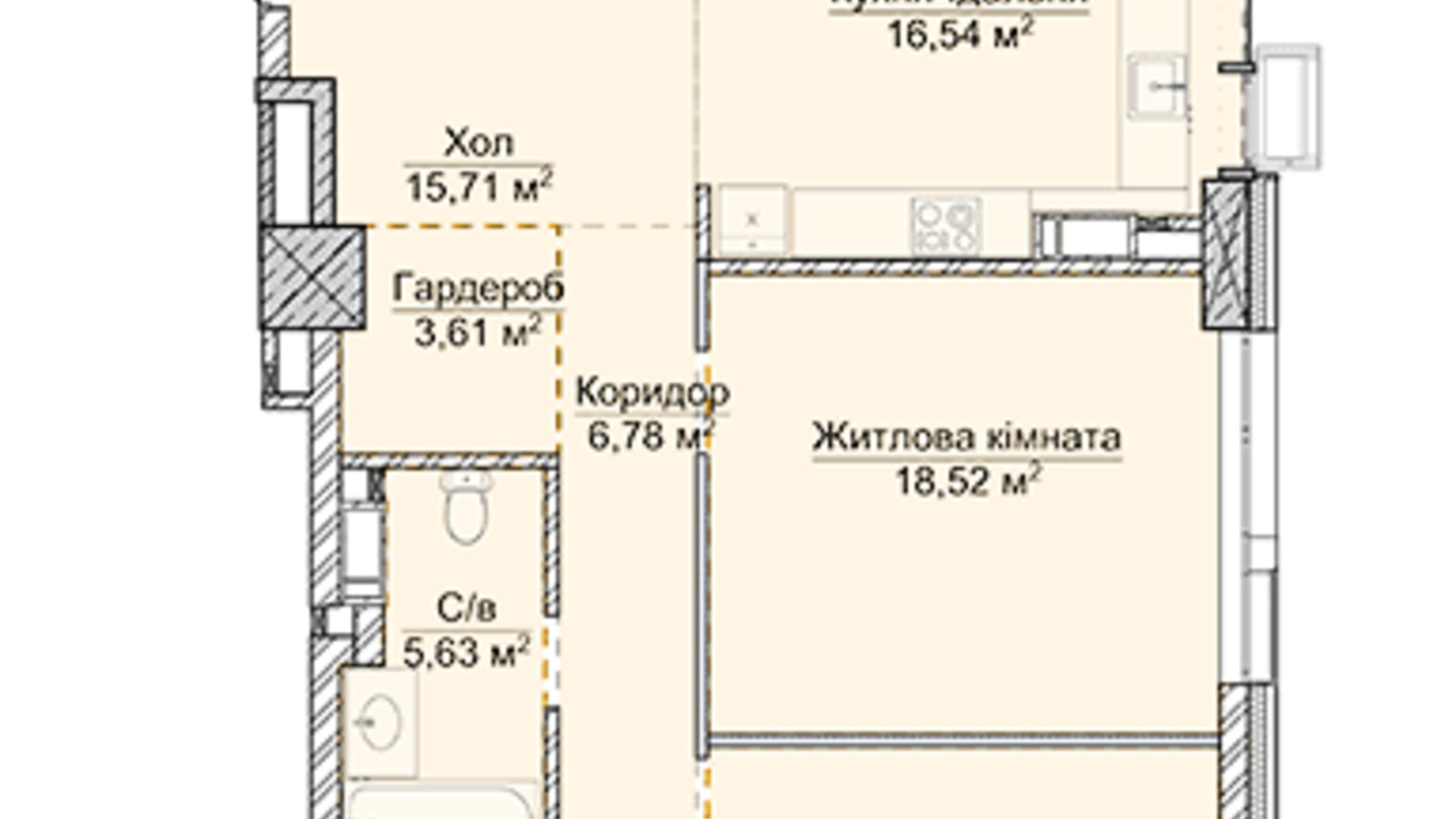 Планировка 4-комнатной квартиры в ЖК Новопечерские Липки 139.23 м², фото 288179