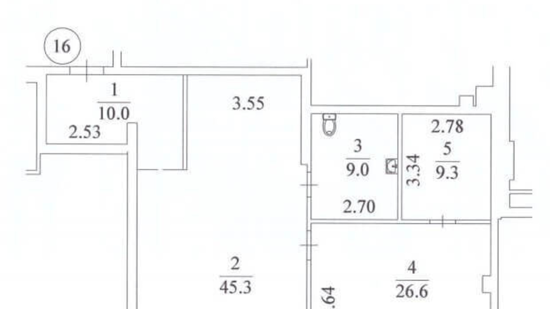 Планировка 3-комнатной квартиры в КД Liberty Residence 101 м², фото 288556