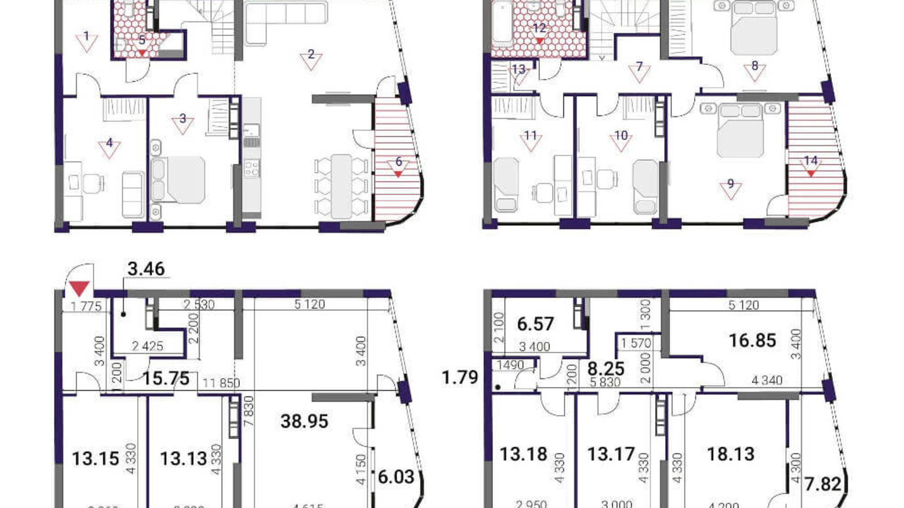 Планировка много­уровневой квартиры в ЖК Great 176.23 м², фото 290570