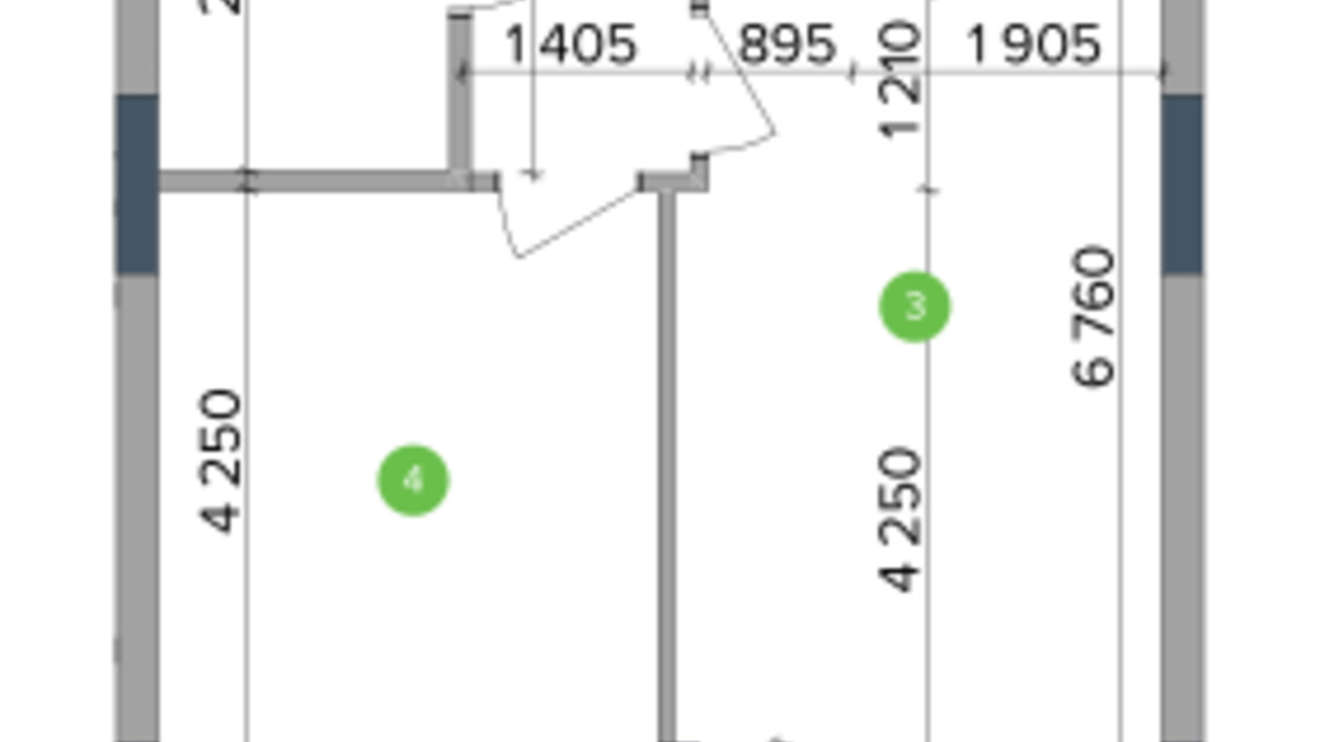 Планировка 1-комнатной квартиры в ЖК Метрополис 43.11 м², фото 290902