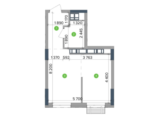 ЖК Метрополис: планировка 1-комнатной квартиры 35.36 м²