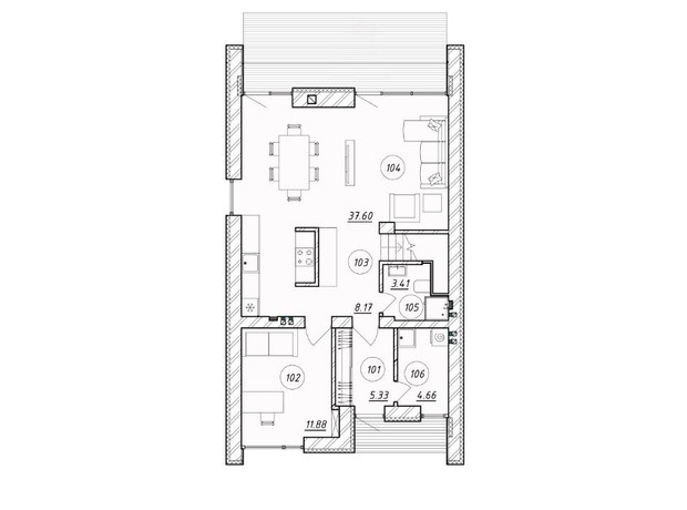 КГ Hill Park: планировка null-комнатной квартиры 170 м²