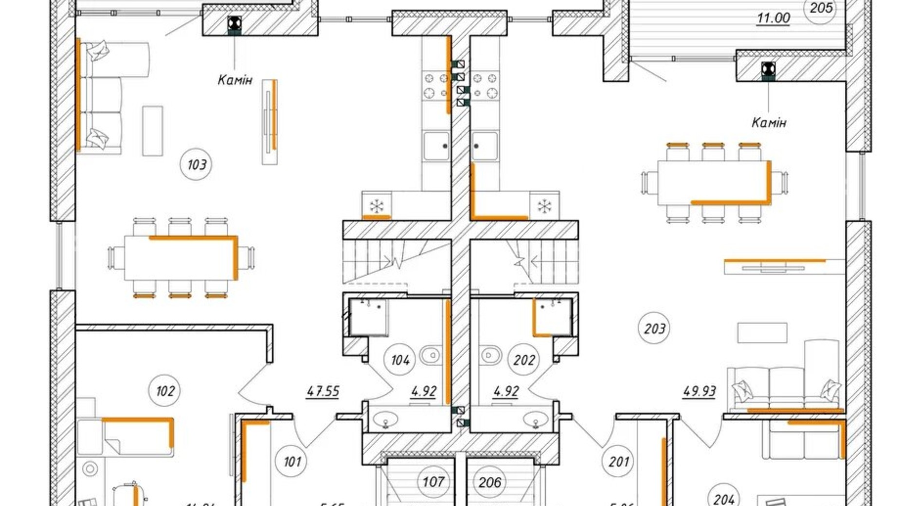 Планировка дуплекса в КГ Loft City 163 м², фото 291051