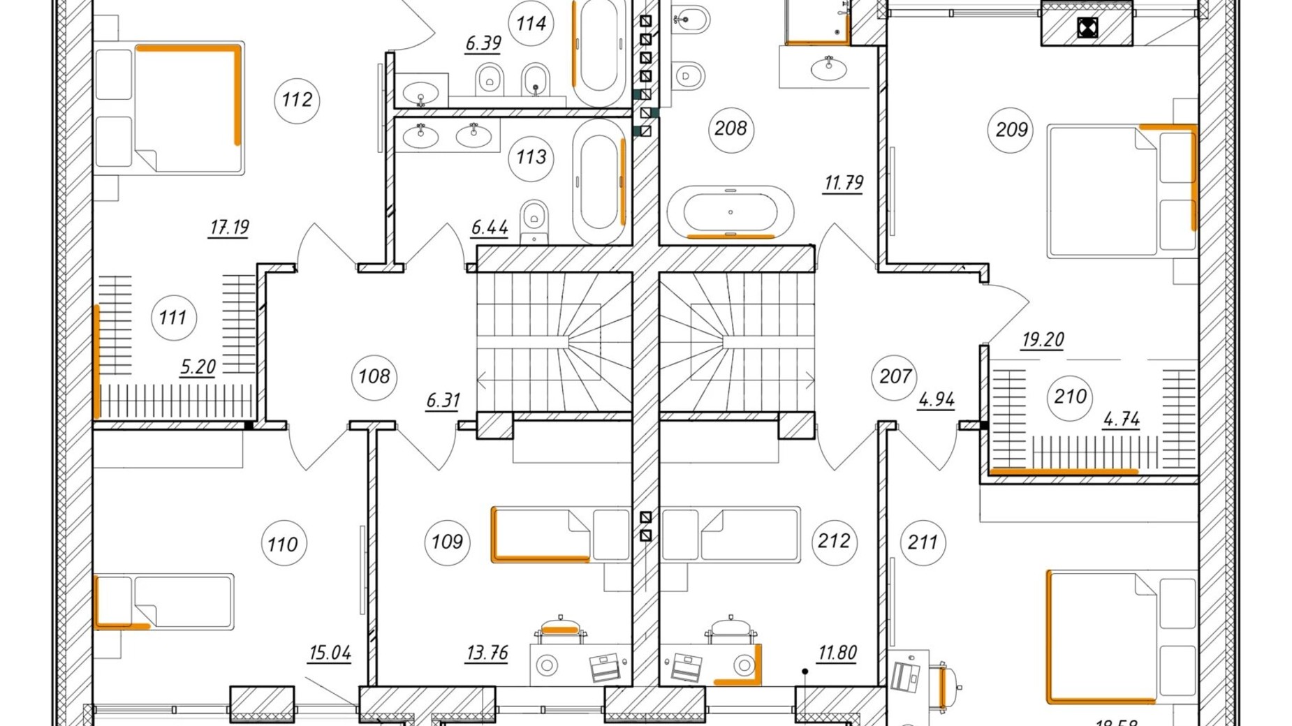 Планировка дуплекса в КГ Loft City 163 м², фото 291055