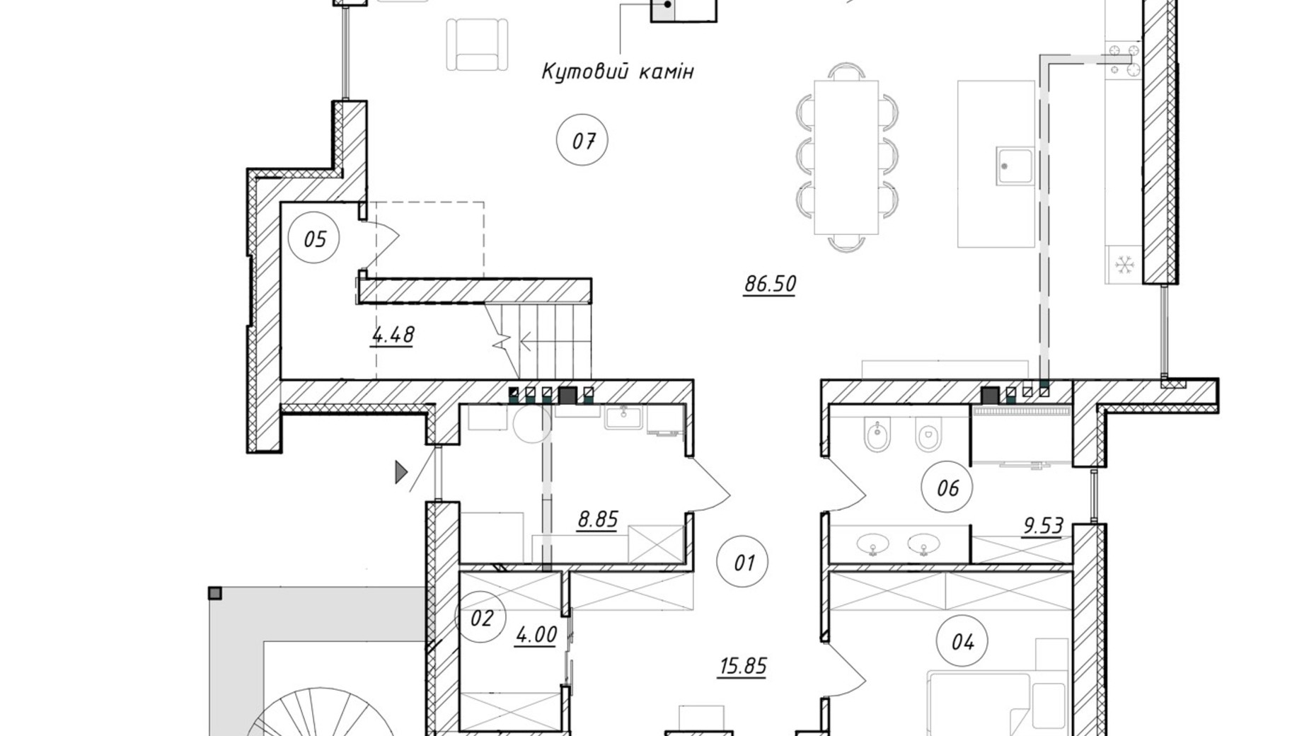 Планування котеджу в КМ Wooden House 250 м², фото 291134