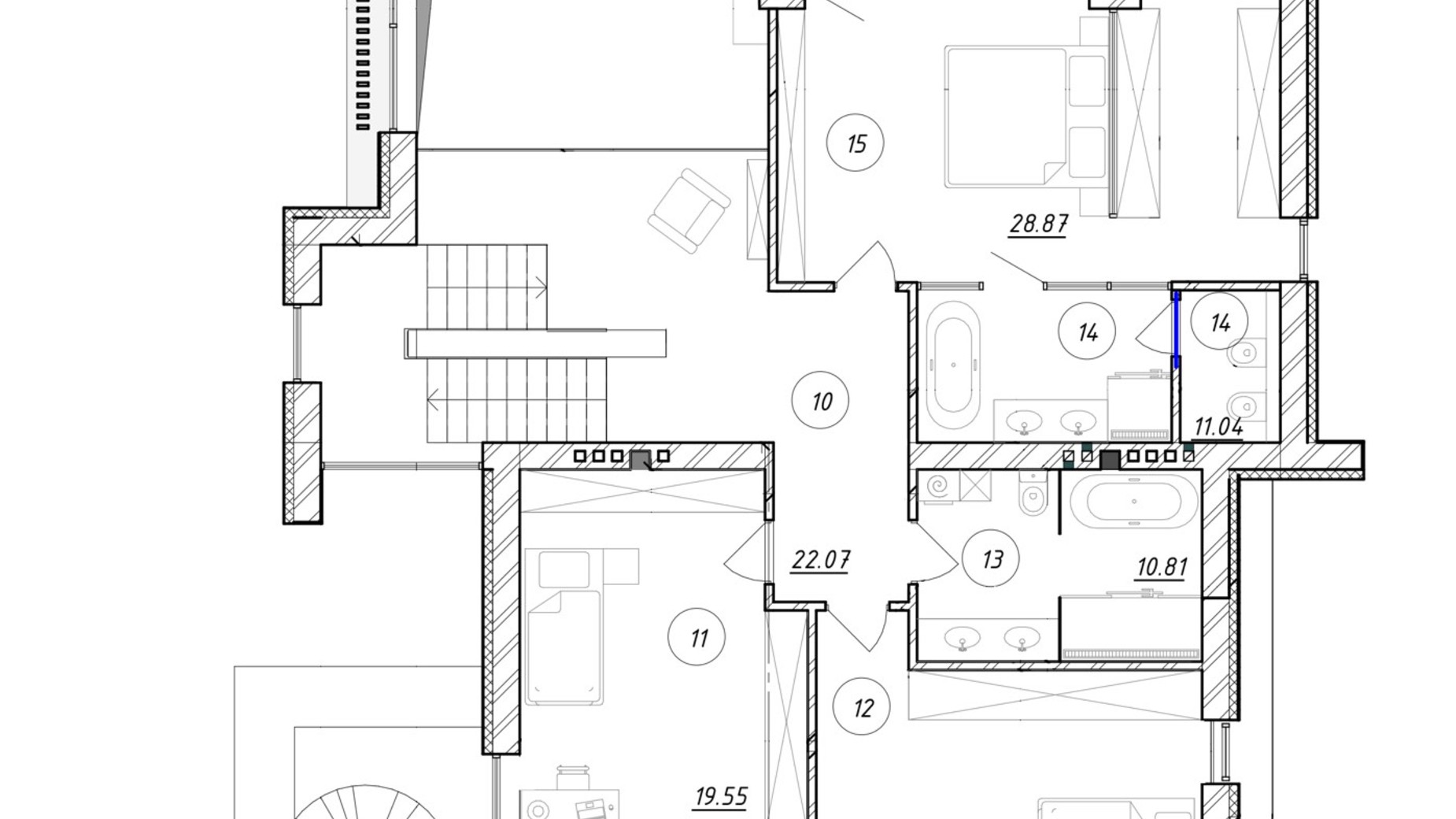 Планировка коттеджа в КГ Wooden House 250 м², фото 291141