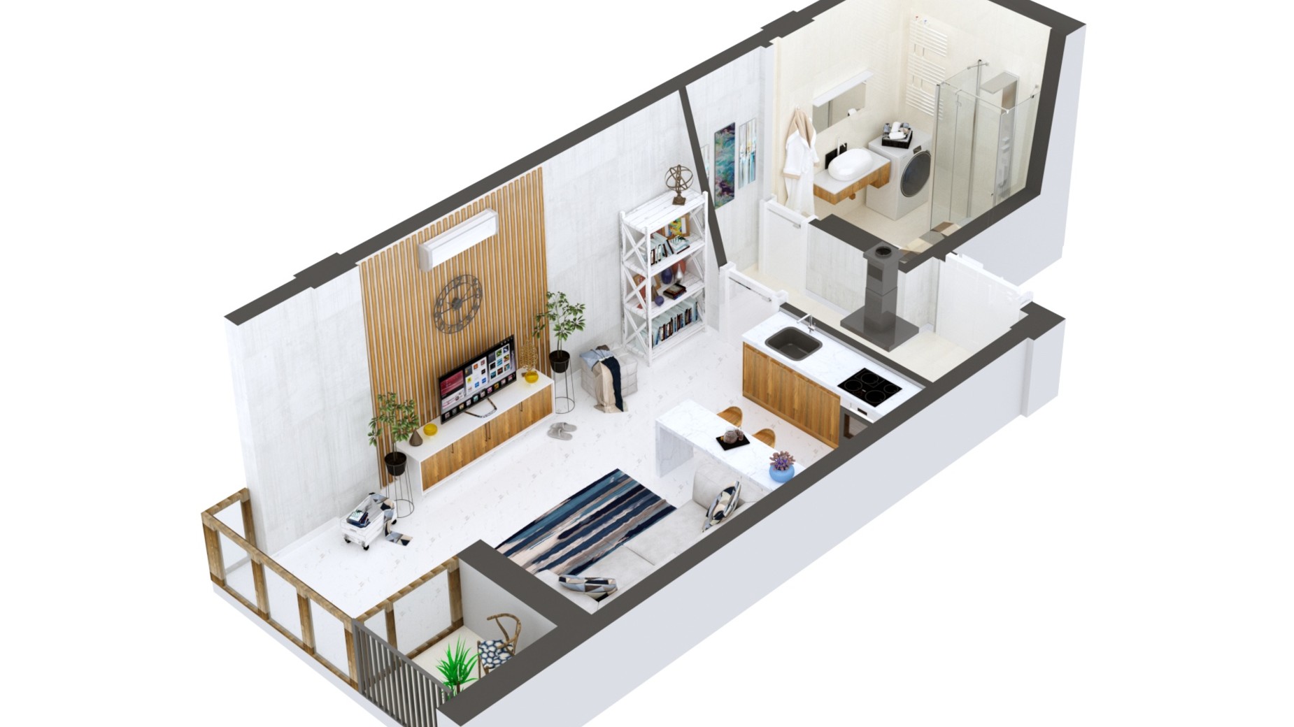 Планировка 1-комнатной квартиры в ЖК Гостомель Residence 26.86 м², фото 291416