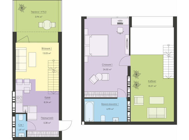 ЖК Новый Подол: планировка 2-комнатной квартиры 82.25 м²