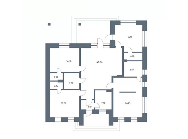 КГ River Park: планировка 4-комнатной квартиры 149.44 м²