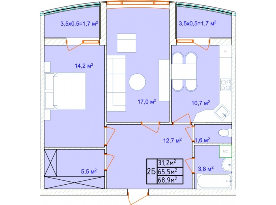 Планировка 2-комнатной квартиры в ЖК AQUA MARINE 73.7 м², фото 292192 Планировка 2-комнатной квартиры в ЖК AQUA MARINE 73.7 м², фото 292192