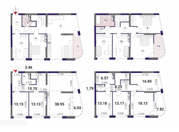 ЖК Great: планування 6-кімнатної квартири 176.23 м²