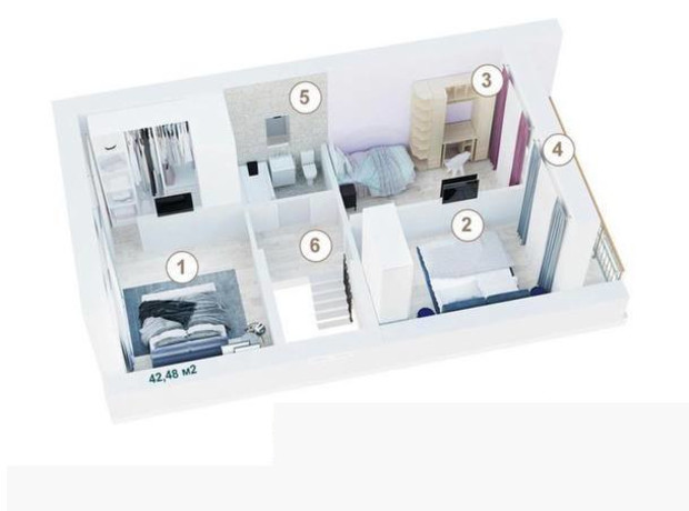 Таунхаус Dream Home: планировка 4-комнатной квартиры 92 м²