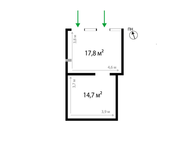 ЖК Dream City: планировка помощения 32.5 м²