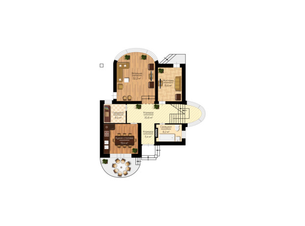 КМ Нова Березівка: планування 4-кімнатної квартири 229 м²