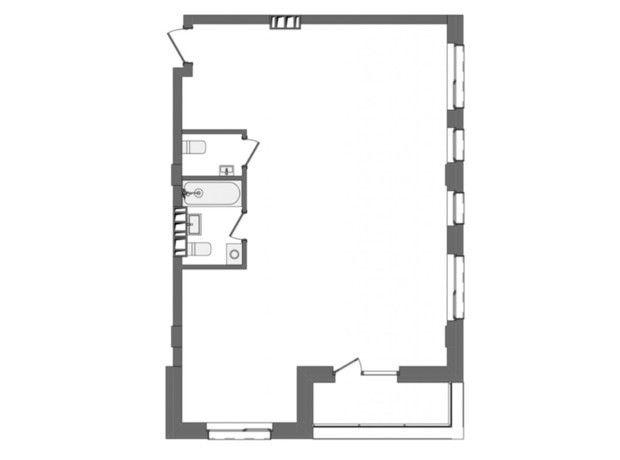 ЖК Жовтневый: свободная планировка квартиры 80 м²