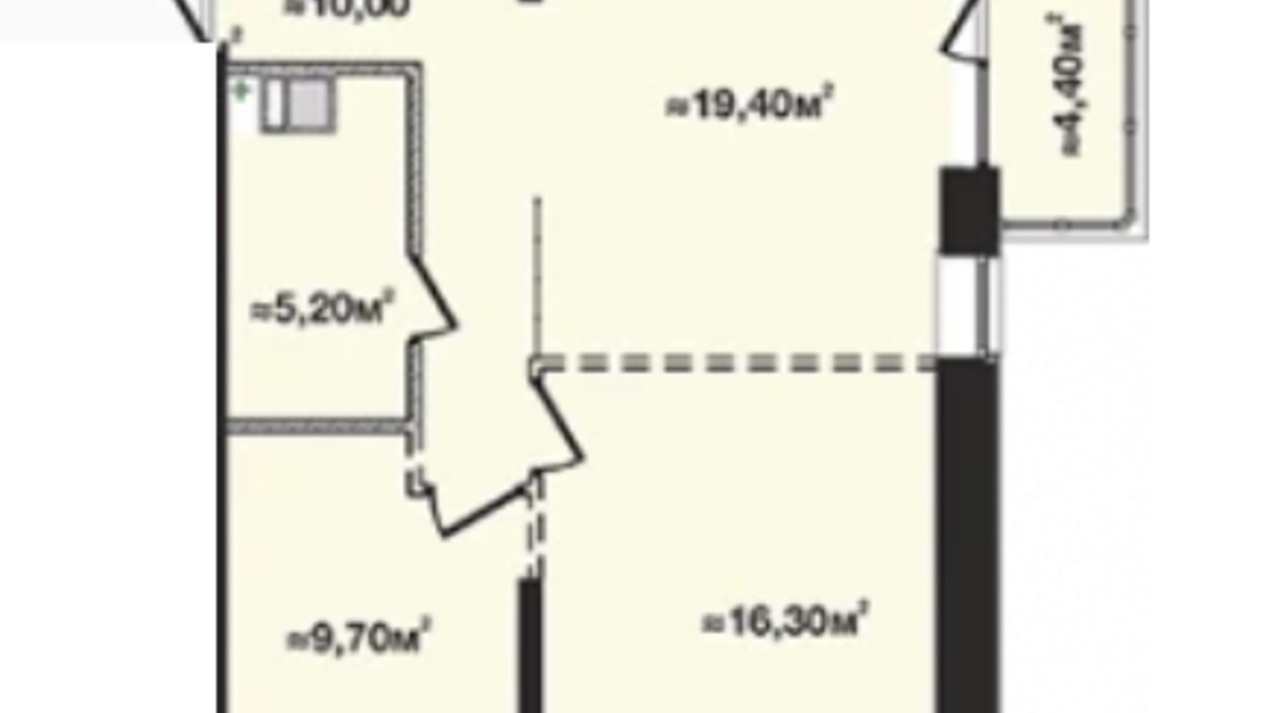 Планування 2-кімнатної квартири в ЖК M.Park 64.1 м², фото 295175