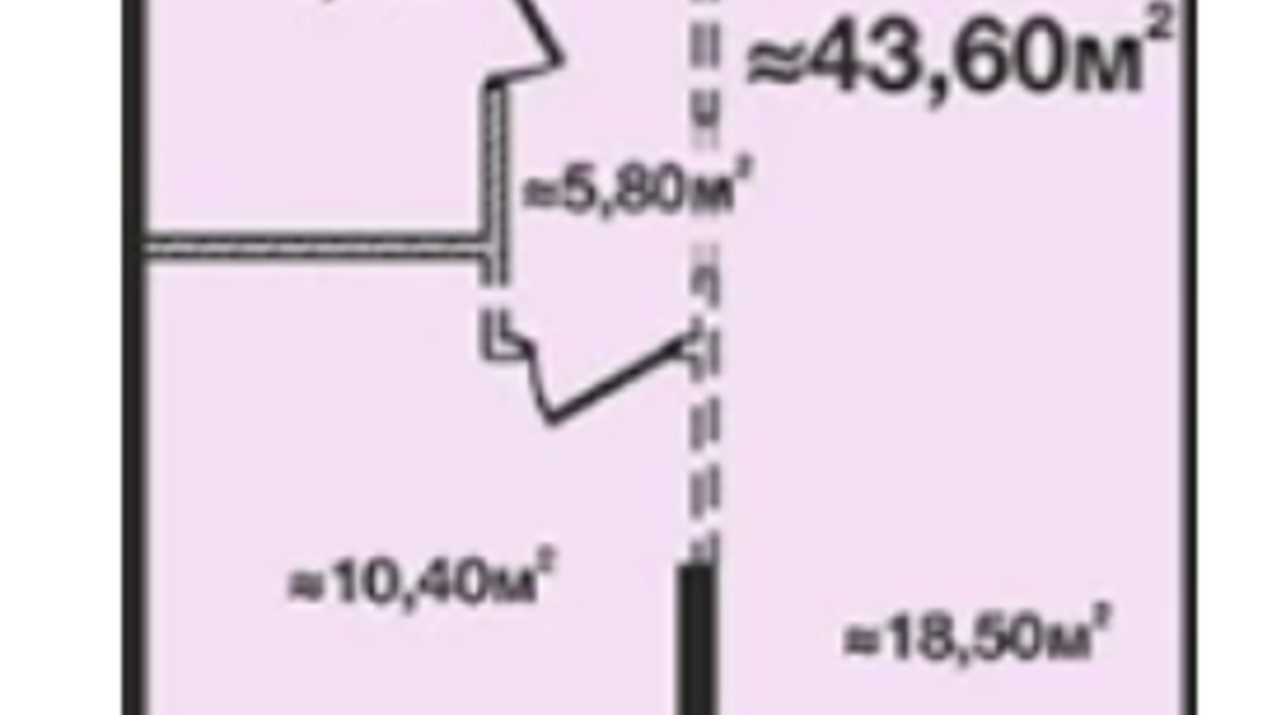 Планування 1-кімнатної квартири в ЖК M.Park 43.5 м², фото 295178