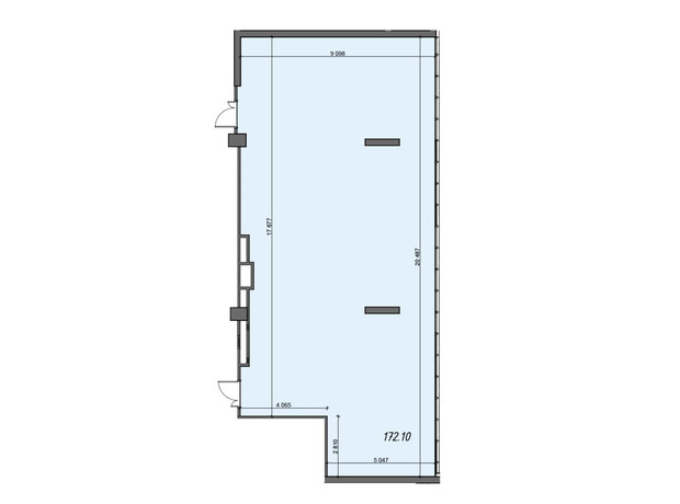 БЦ Level: планування приміщення 172.1 м²