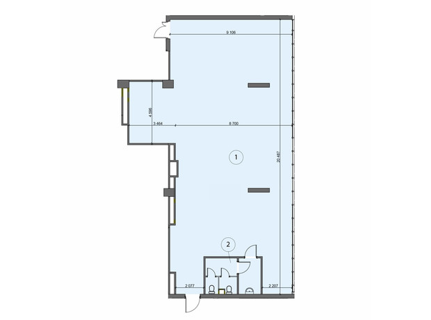 БЦ Level: планування приміщення 194 м²