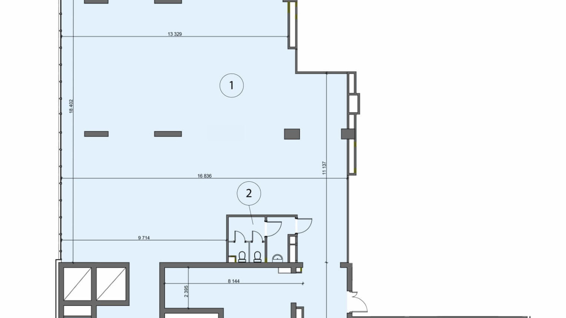 Планировка помещения в БЦ Level 425.7 м², фото 295288