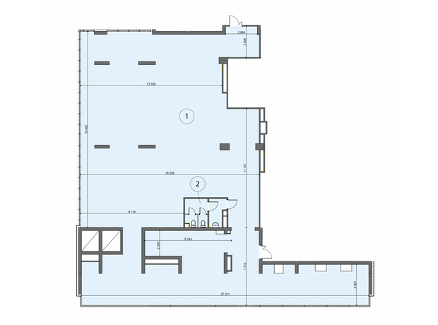 БЦ Level: планування приміщення 425.7 м²