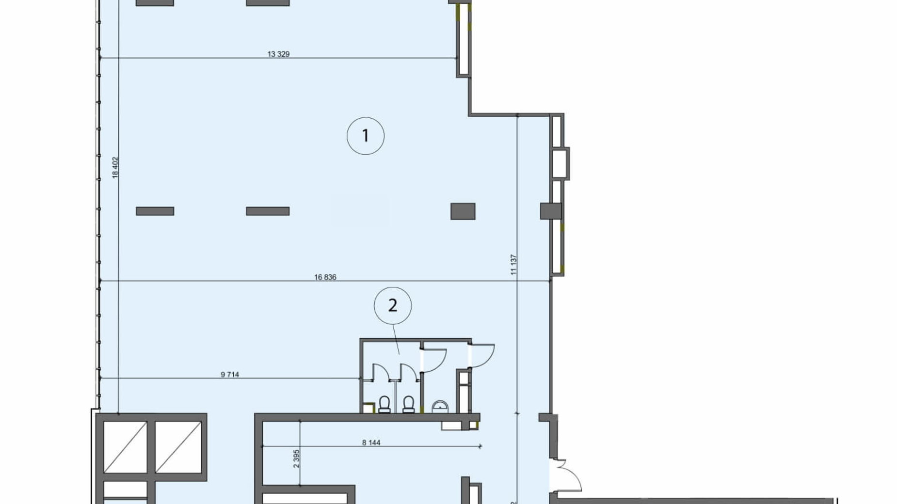 Планировка помещения в БЦ Level 425.7 м², фото 295289