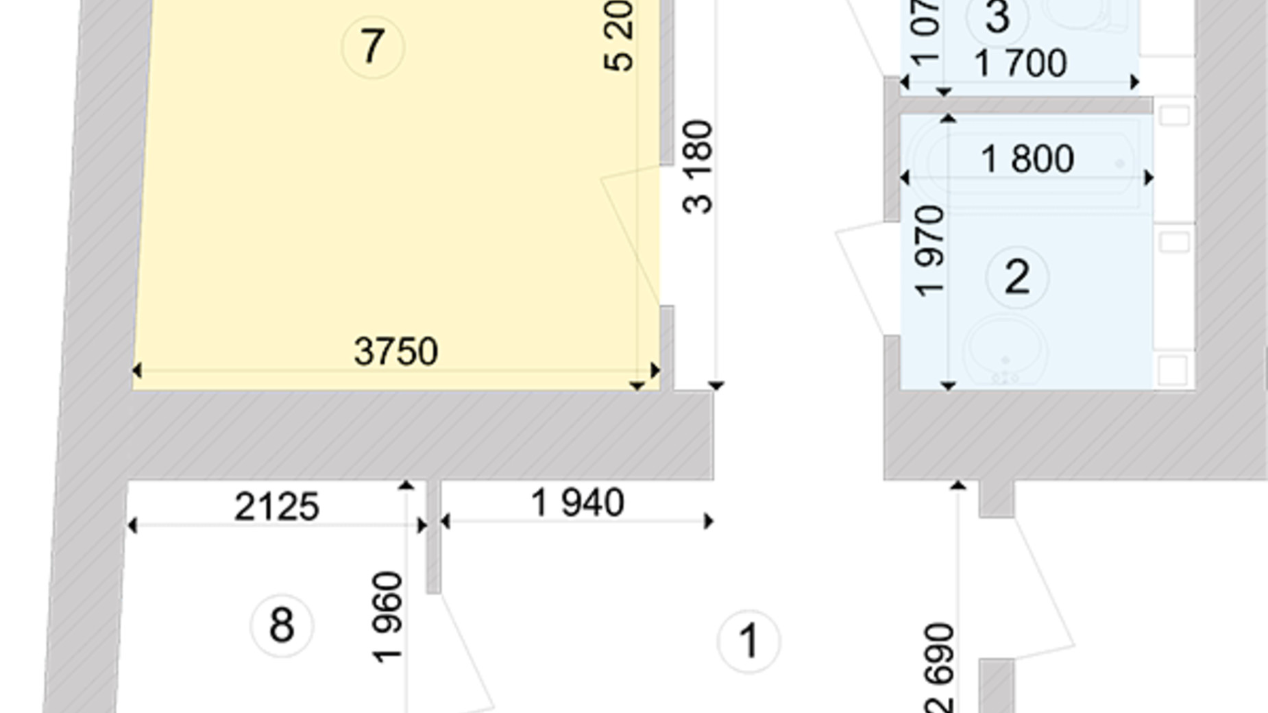 Планування 2-кімнатної квартири в ЖК Голосіївська Долина 75.32 м², фото 295350