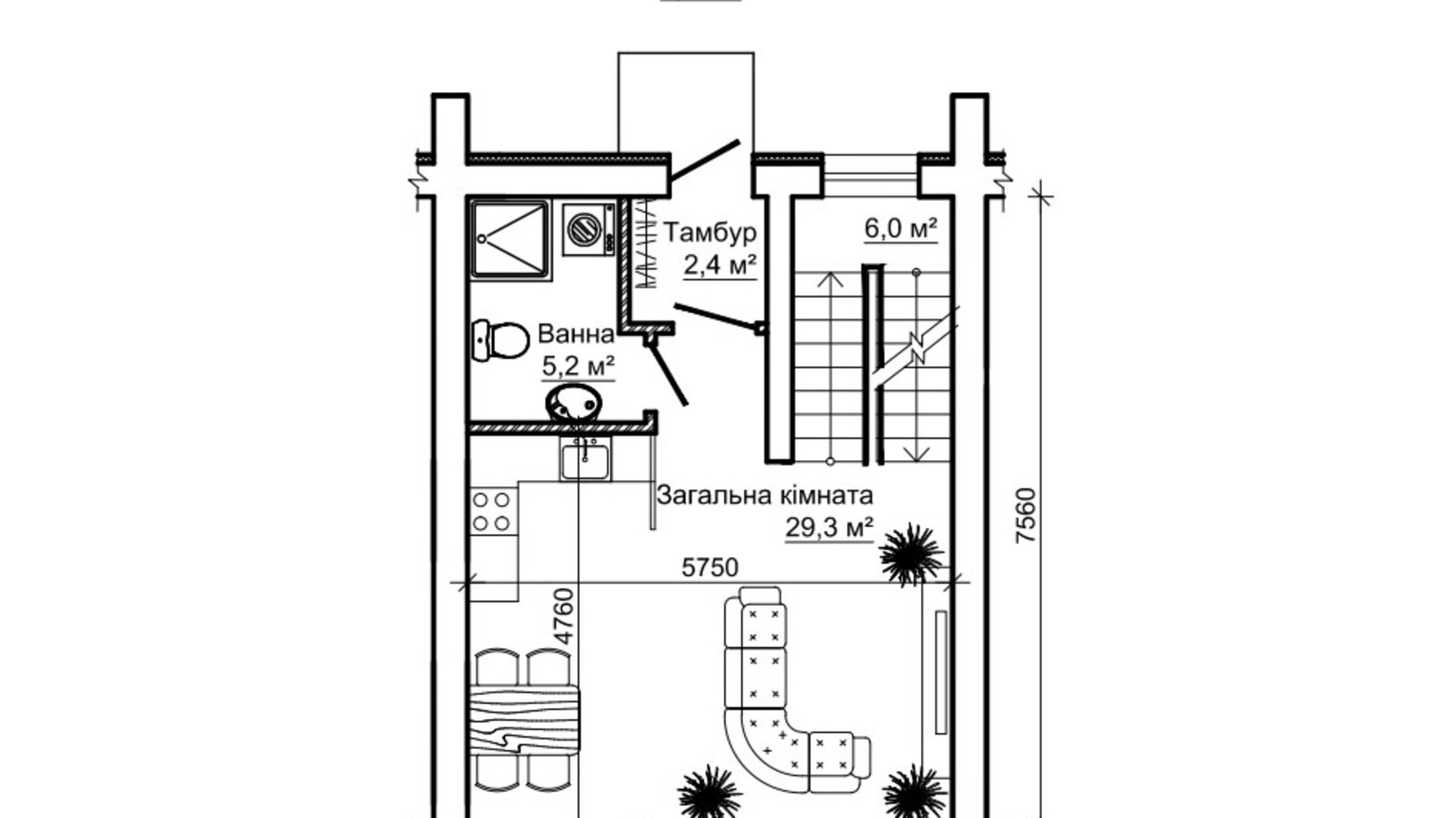 Планування таунхауса в Таунхаус Premium Space 82 м², фото 296173