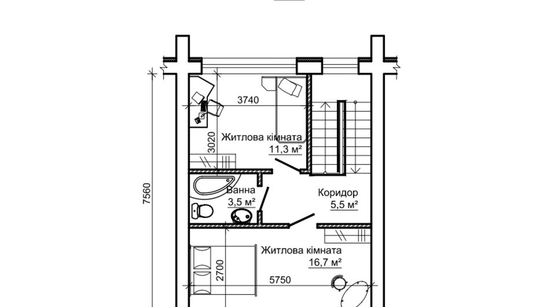 Планування таунхауса в Таунхаус Premium Space 82 м², фото 296174