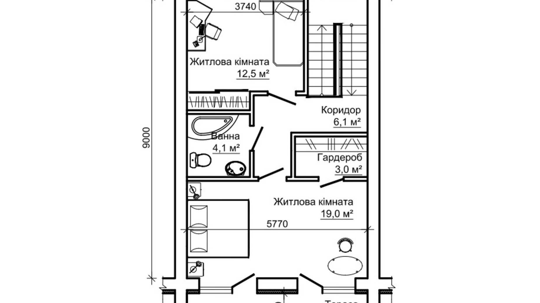 Планировка таунхауса в Таунхаус Premium Space 98.2 м², фото 296175