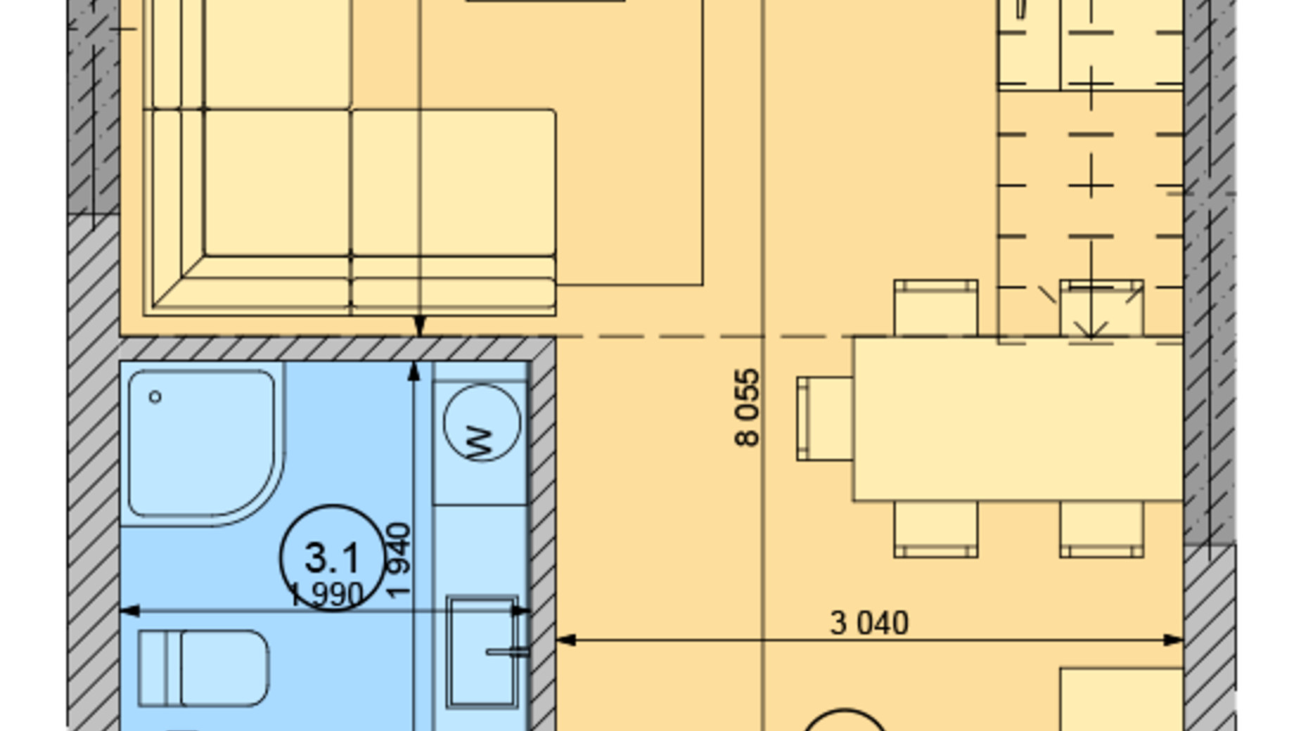 Планування багато­рівневої квартири в ЖК White Lines 99.12 м², фото 296742