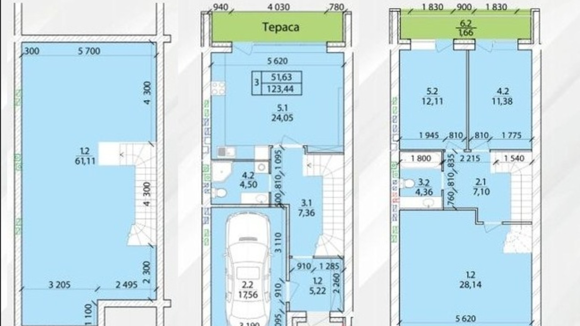 Планировка таунхауса в Таунхаус Eurovillage 132 м², фото 297290