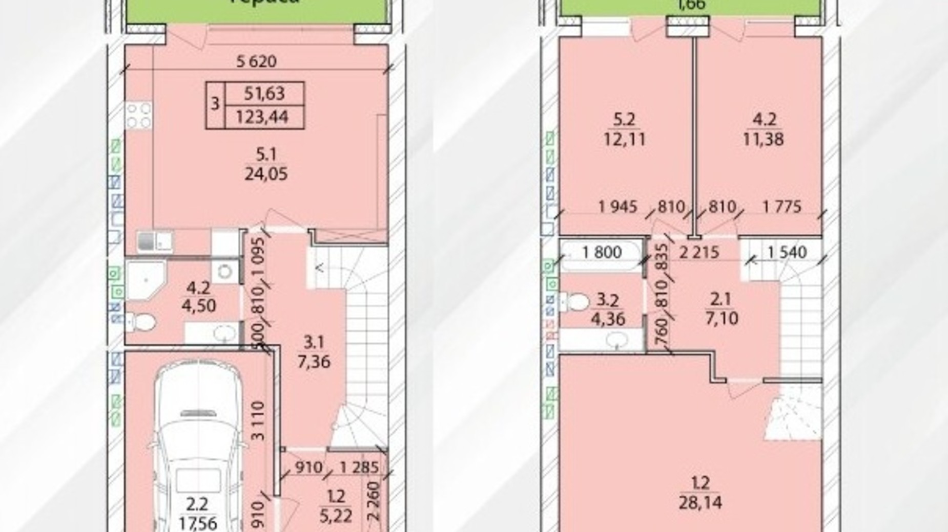 Планування таунхауса в Таунхаус Eurovillage 132 м², фото 297292