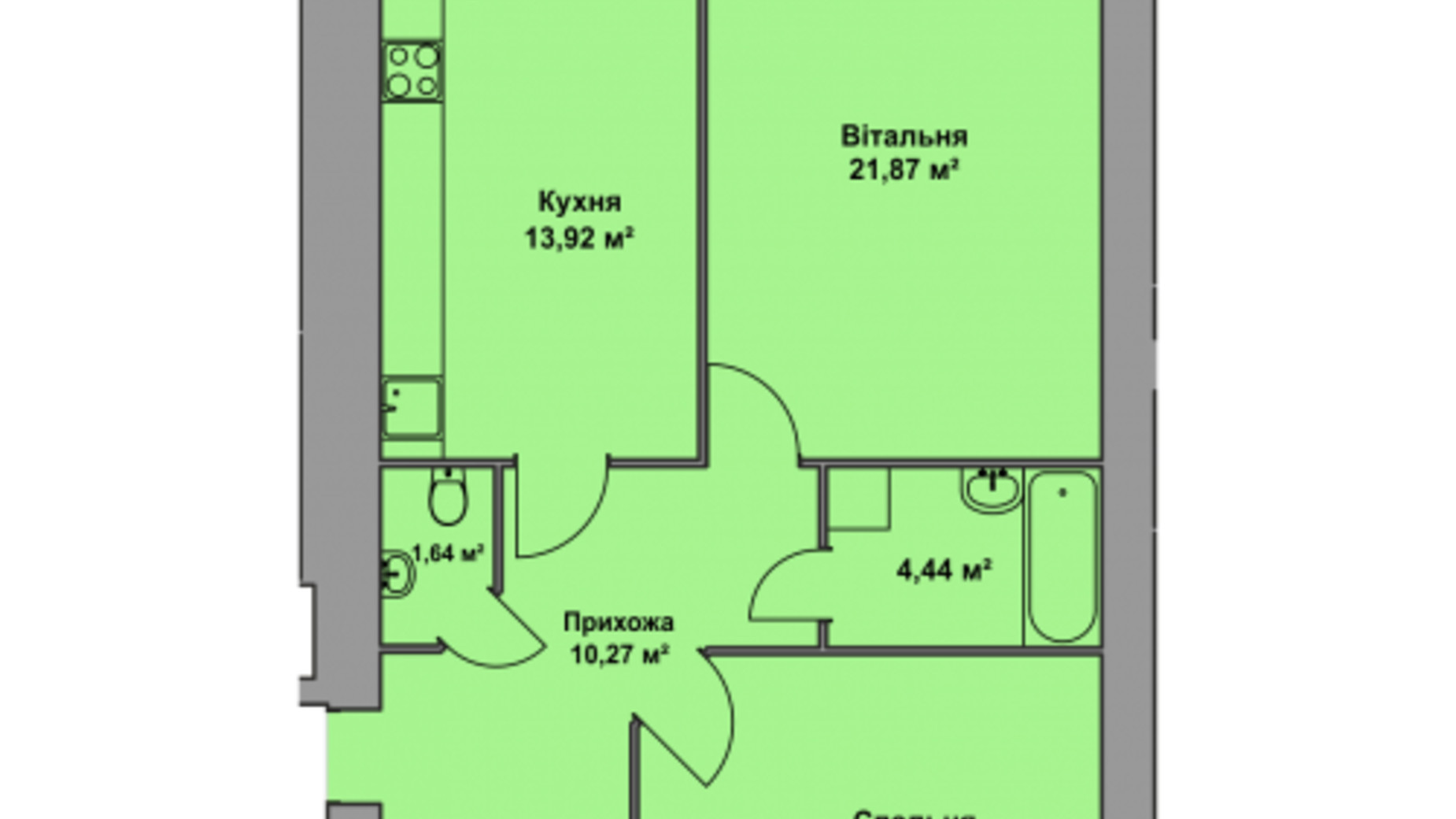 Планування 2-кімнатної квартири в ЖК Східна Брама 69.7 м², фото 297573