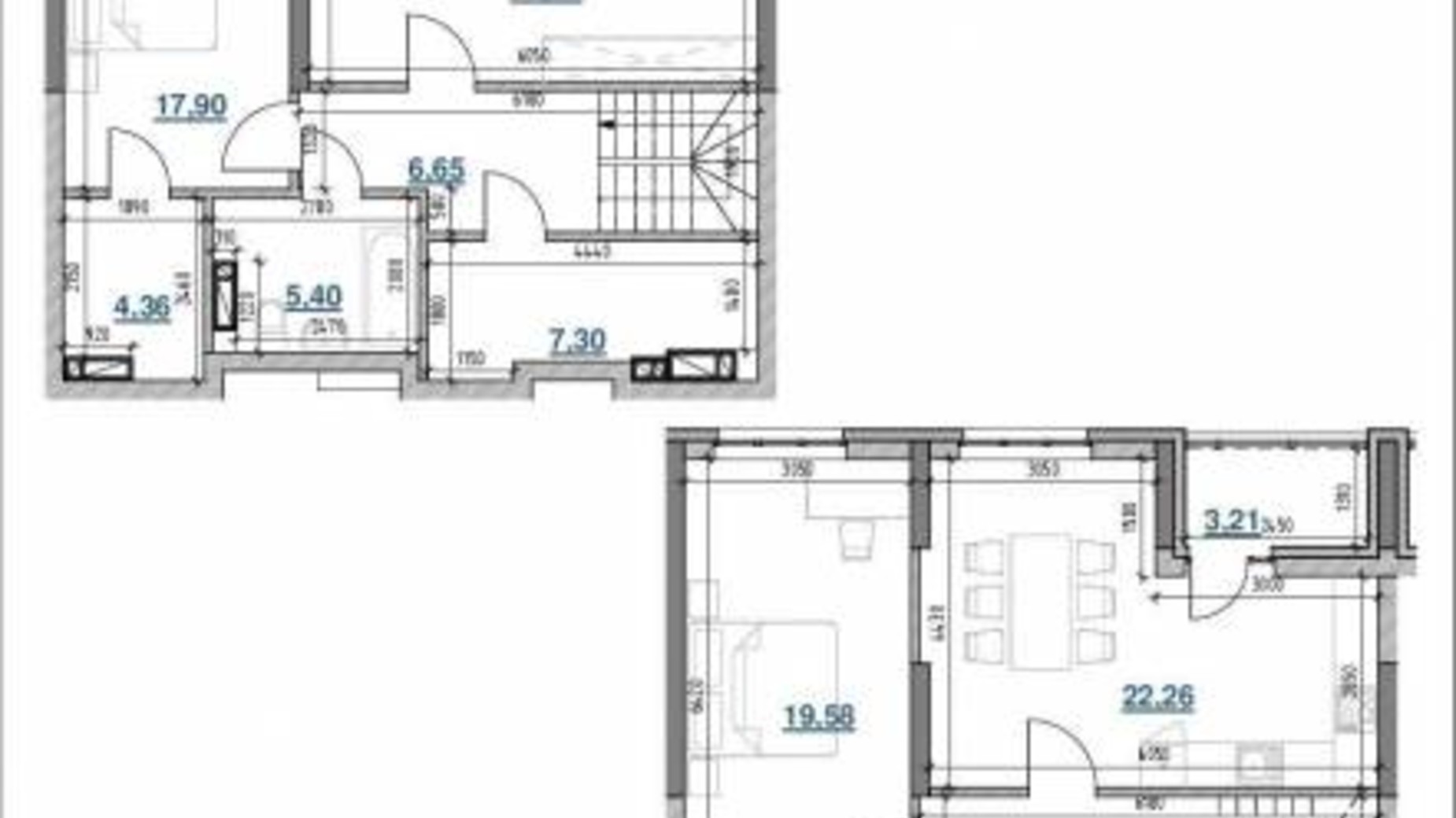 Планировка много­уровневой квартиры в ЖК Берег Днепра 136.41 м², фото 298411