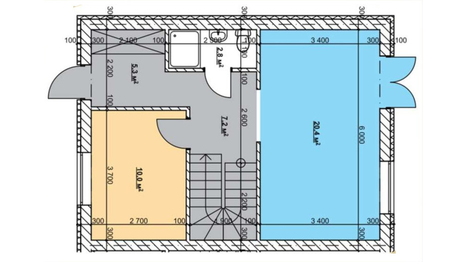 Планировка таунхауса в Таунхаус Гостомель Парк 92 м², фото 298719