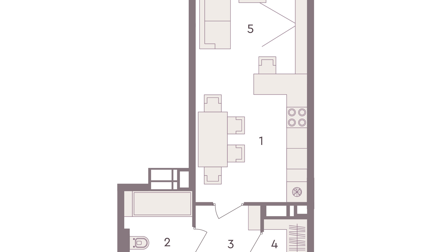 Планировка 1-комнатной квартиры в ЖК Senat 34.18 м², фото 298950
