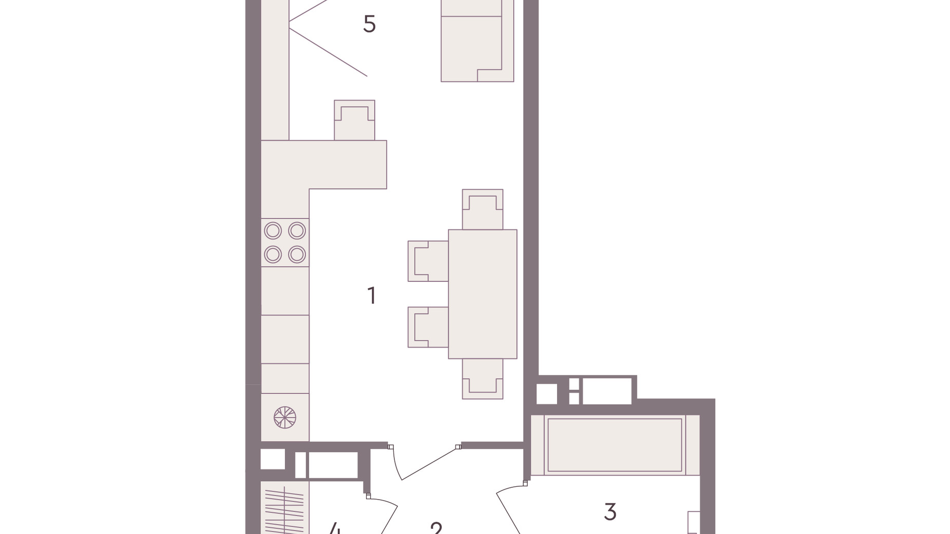 Планування 1-кімнатної квартири в ЖК Senat 34.18 м², фото 298951