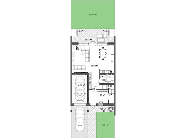 Таунхаус Протасов Residence: планування 3-кімнатної квартири 310 м²