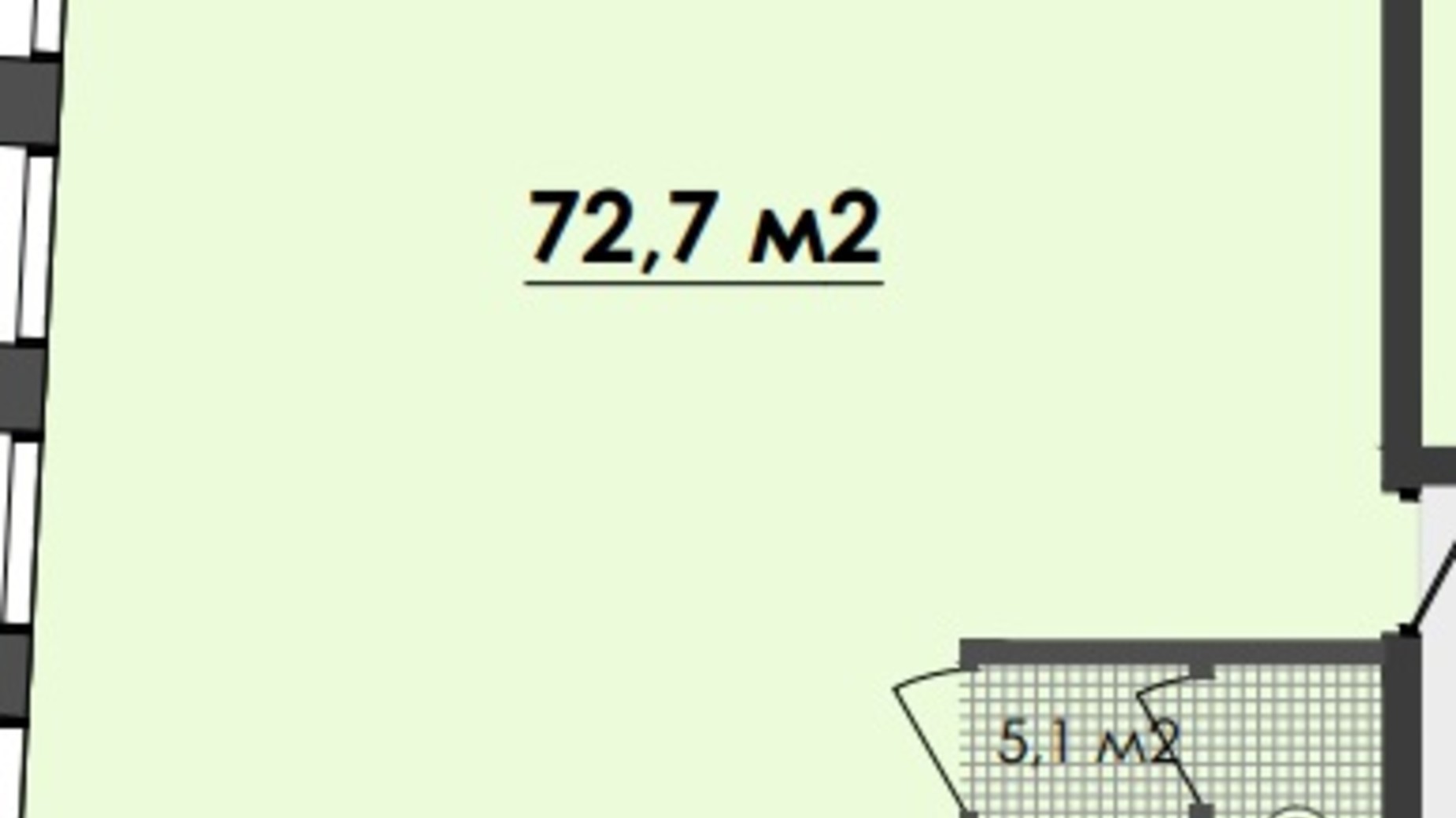 Планировка помещения в ЖК Respect Hall 72.7 м², фото 300223