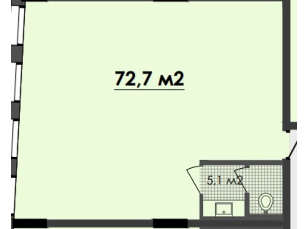 ЖК Respect Hall: планировка помощения 72.7 м²