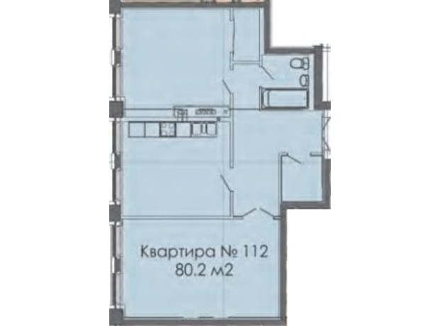 ЖК Cascade Plaza: планировка 3-комнатной квартиры 80 м²