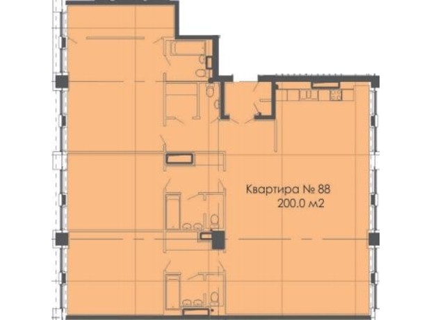 ЖК Cascade Plaza: планування 5-кімнатної квартири 200 м²