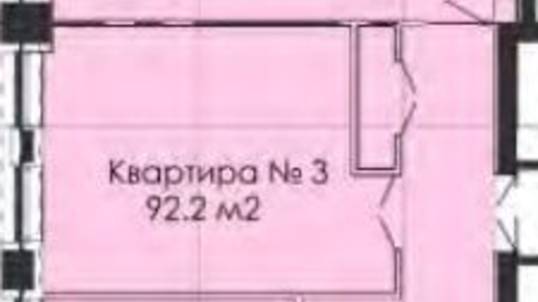 Планировка 3-комнатной квартиры в ЖК Cascade Plaza 92.2 м², фото 301159