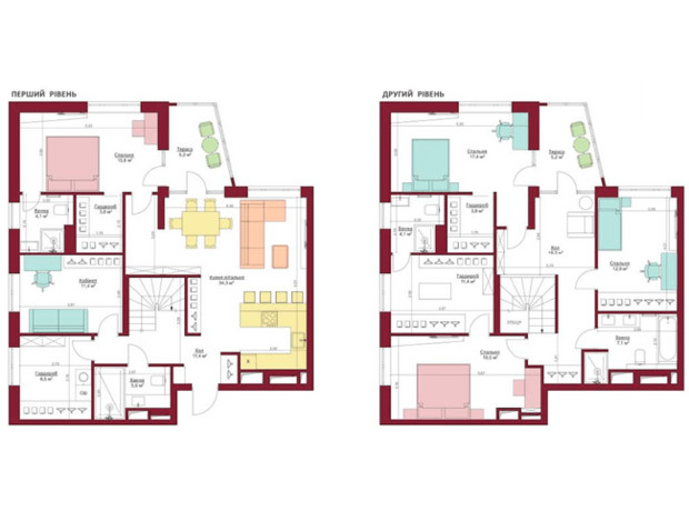 ЖК Legenda: планировка 3-комнатной квартиры 194.2 м²