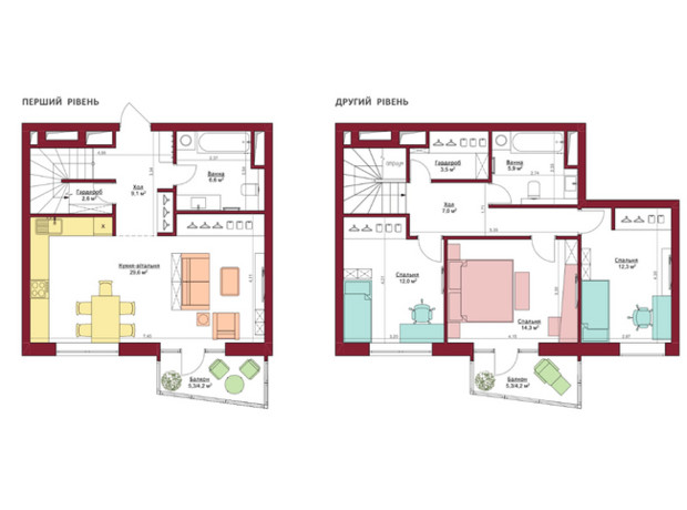 ЖК Legenda: планування 3-кімнатної квартири 111.3 м²
