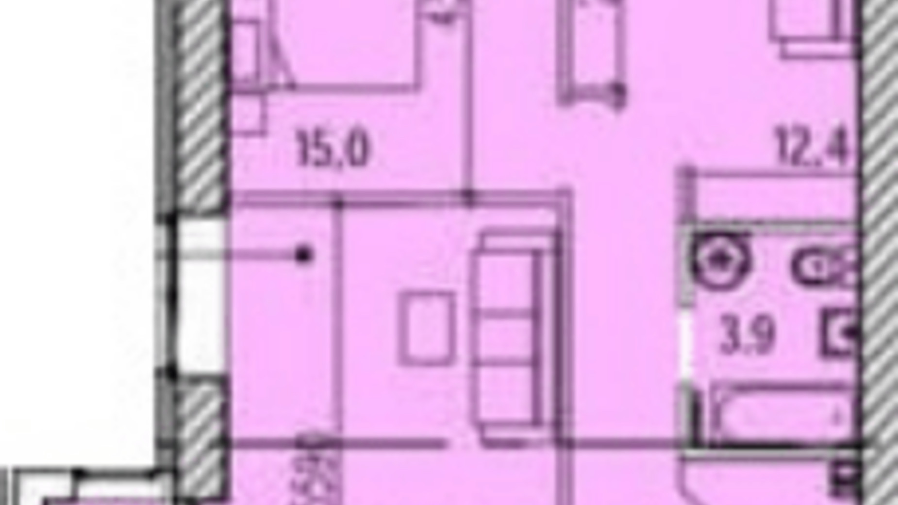 Планування 2-кімнатної квартири в ЖК Promenade 69.5 м², фото 301686