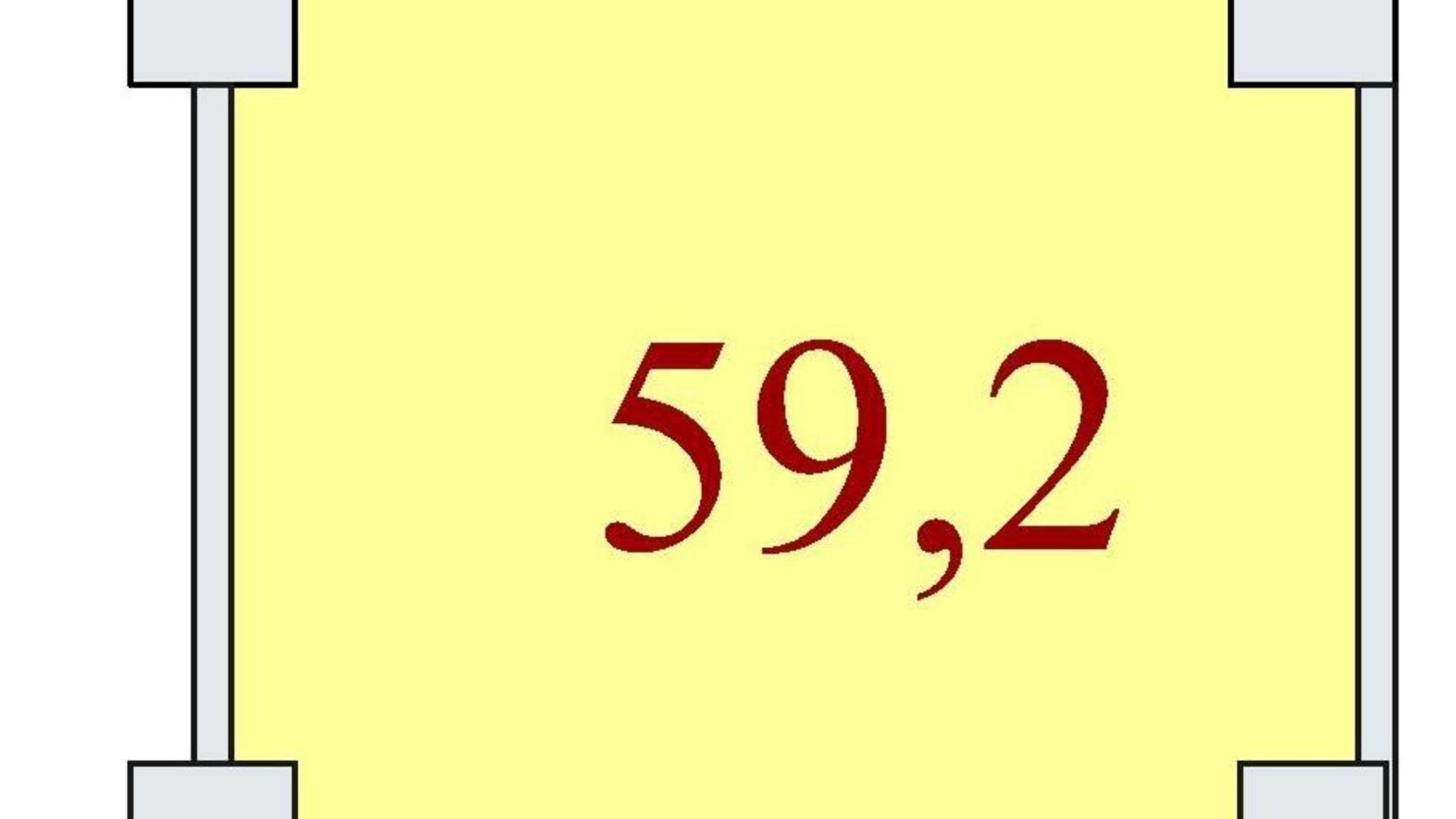 Планировка свободная планировка квартиры в ЖК Баку 59.2 м², фото 301747