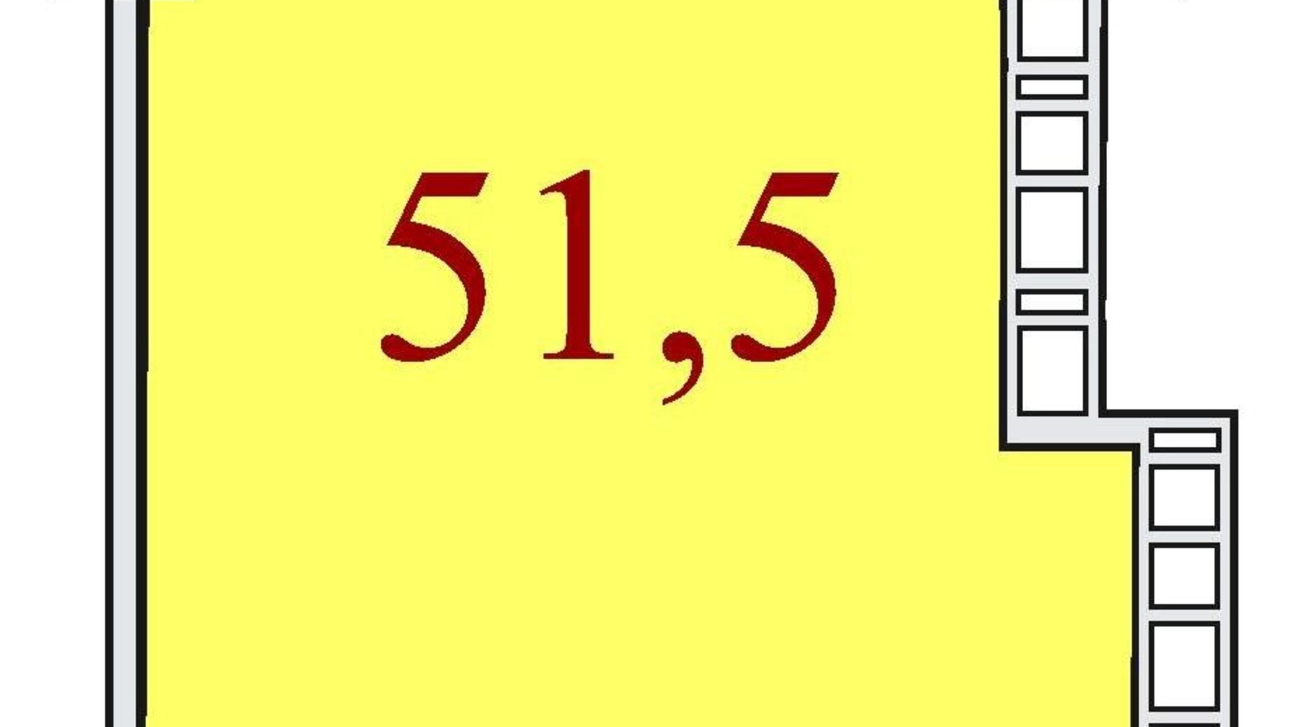 Планировка свободная планировка квартиры в ЖК Баку 51.5 м², фото 301763