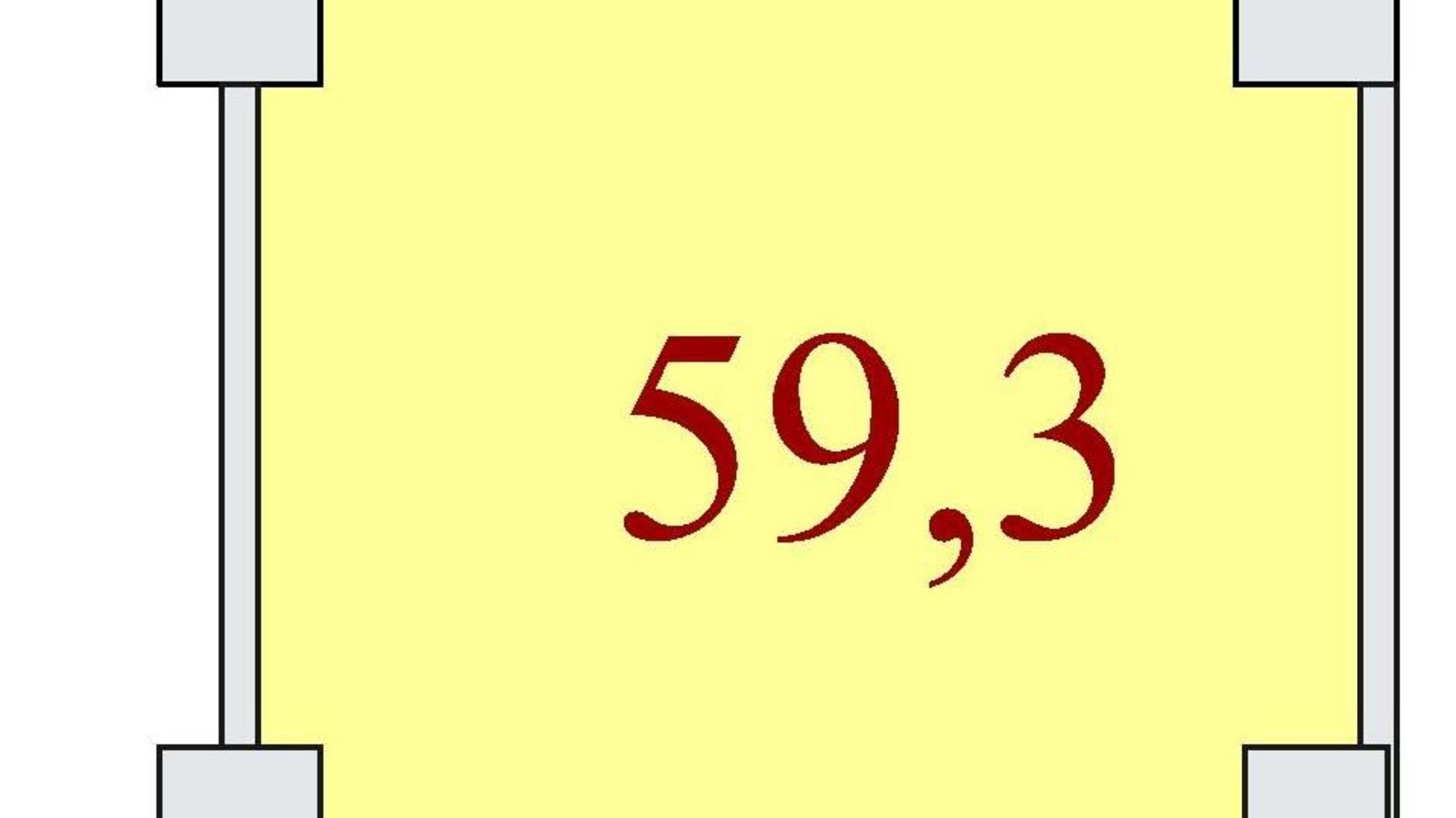 Планировка свободная планировка квартиры в ЖК Баку 59.3 м², фото 301764